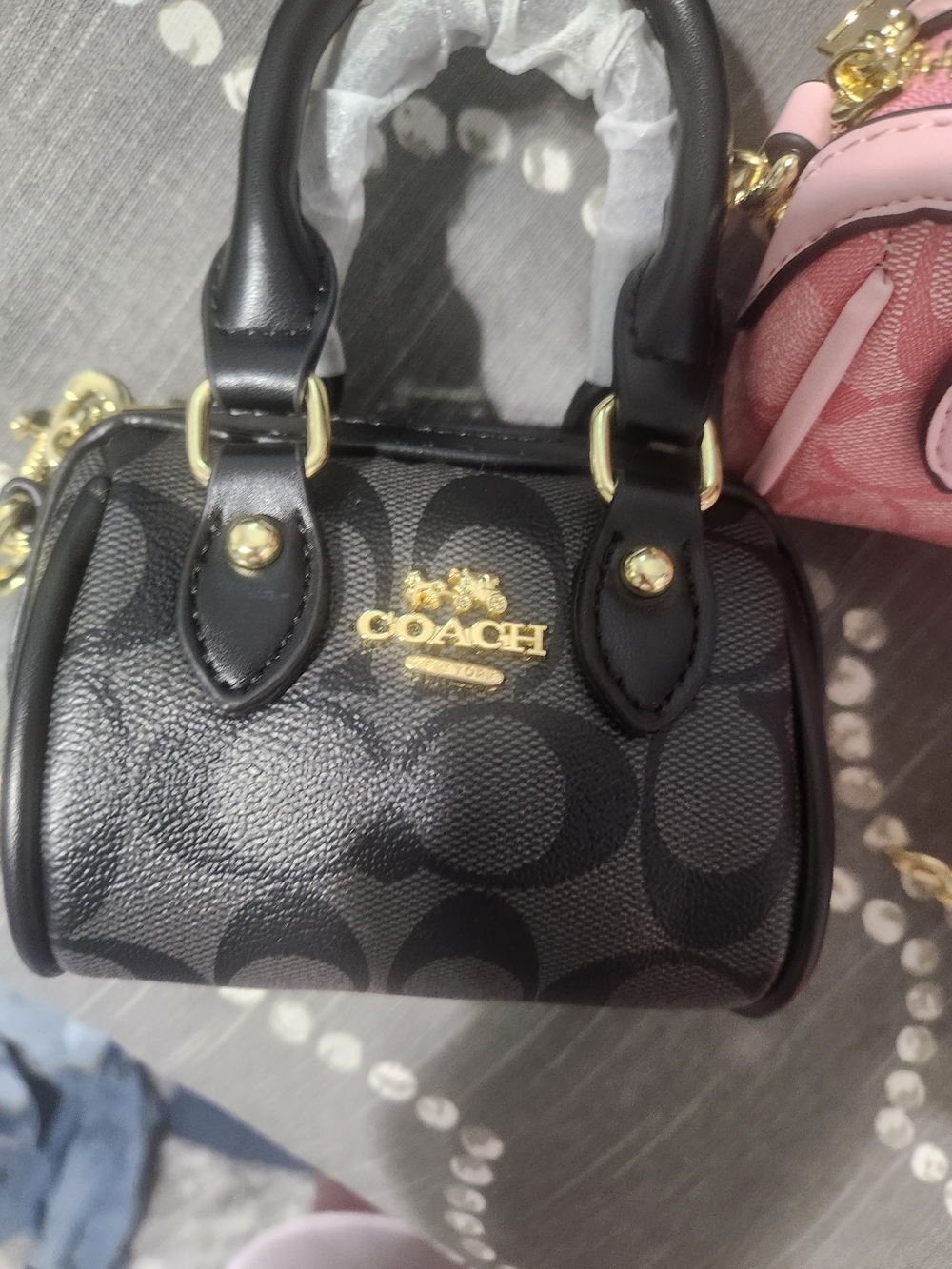 Coach Black Signature Mini Satchel Bag - Picture 8 of 11
